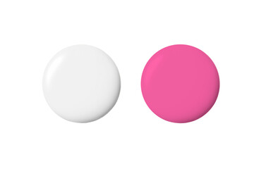 Nail polish, cosmetics, round, white, color pattern, mock up,isolated