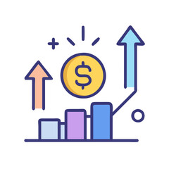  Economic Growth Icon for Business Expansion