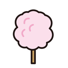 かわいいピンク色の綿飴のイラスト