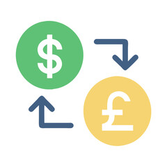  Exchange Rates Icon Indicating Forex Market Trends