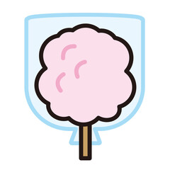 かわいいピンク色の綿飴のイラスト