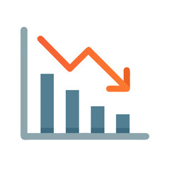 Fototapeta premium Critical Falling Chart Icon for Economic Analysis