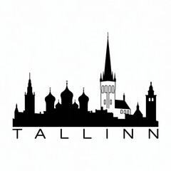 Tallinn City Silhouette – Flat Vector Art of Estonia’s Historic and Coastal Capital
