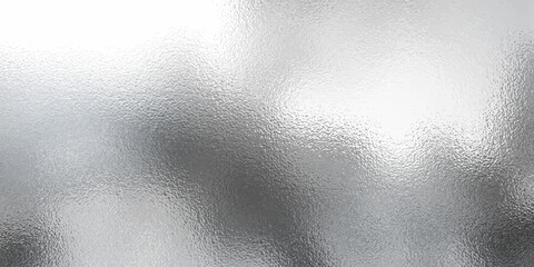 Shiny silver foil metallic texture - glossy gray steel gleaming surface, frosted glass effect with blur glare reflection, bright polished metal material. Brushed aluminum or chrome glistening bg.