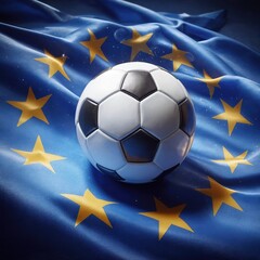 soccer ball on an Europe flag