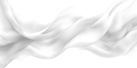 Obraz premium White abstract background. Fluttering white scarf. Waving on the wind white fabric. 3D illustration. white cloth fabric textile wind