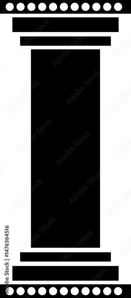 Poster icon of classical building with columns representing ancient architecture, linear style icon. historic designs. Editable stroke width symbols elements infographics for web with transparent background