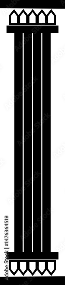 Poster icon of classical building with columns representing ancient architecture, linear style icon. historic designs. Editable stroke width symbols elements infographics for web with transparent background
