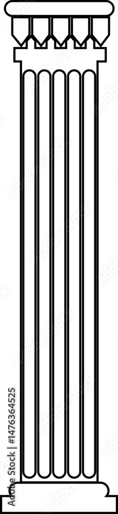 Poster icon of classical building with columns representing ancient architecture, linear style icon. historic designs. Editable stroke width symbols elements infographics for web with transparent background