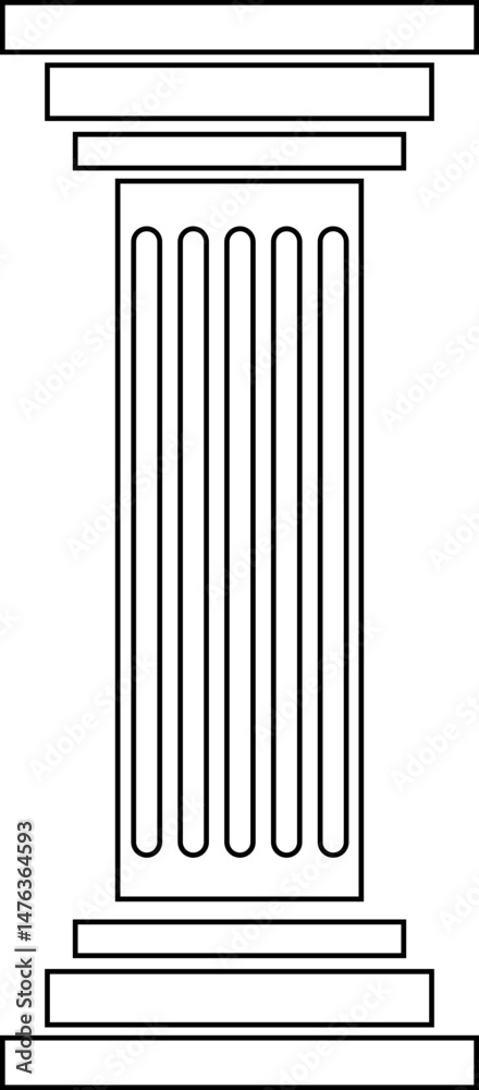 Poster icon of classical building with columns representing ancient architecture, linear style icon. historic designs. Editable stroke width symbols elements infographics for web with transparent background