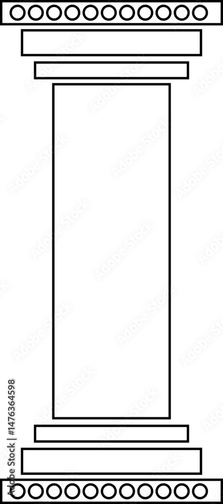 Poster icon of classical building with columns representing ancient architecture, linear style icon. historic designs. Editable stroke width symbols elements infographics for web with transparent background