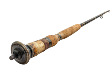 A fishing rod on black back