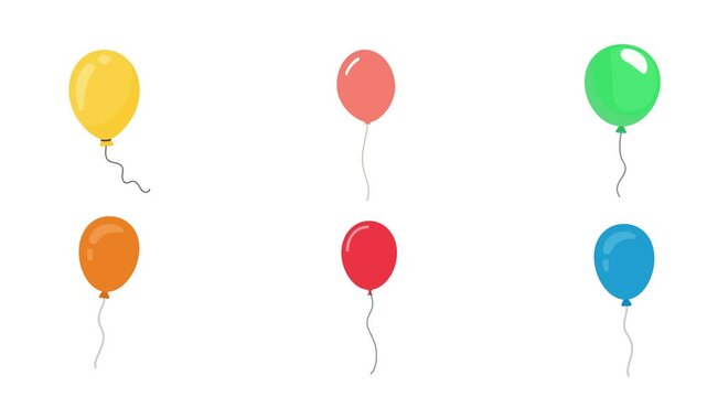 Set colorful Balloon element wiggle