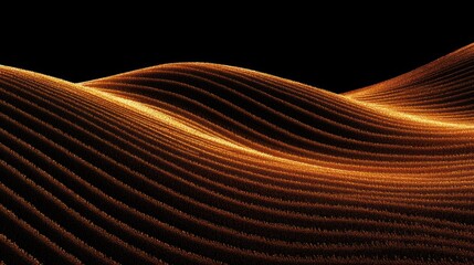 Abstract gold wavy landscape