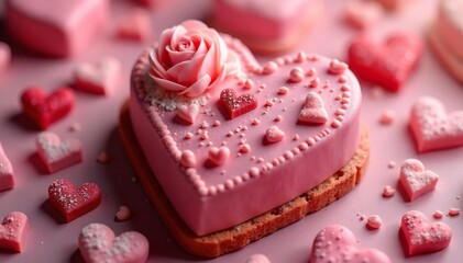 Close-up of a heart-shaped confection, adorned with delicate details , symbol, detail, valentine