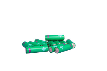 Fototapeta na wymiar Batteries isolated on white background