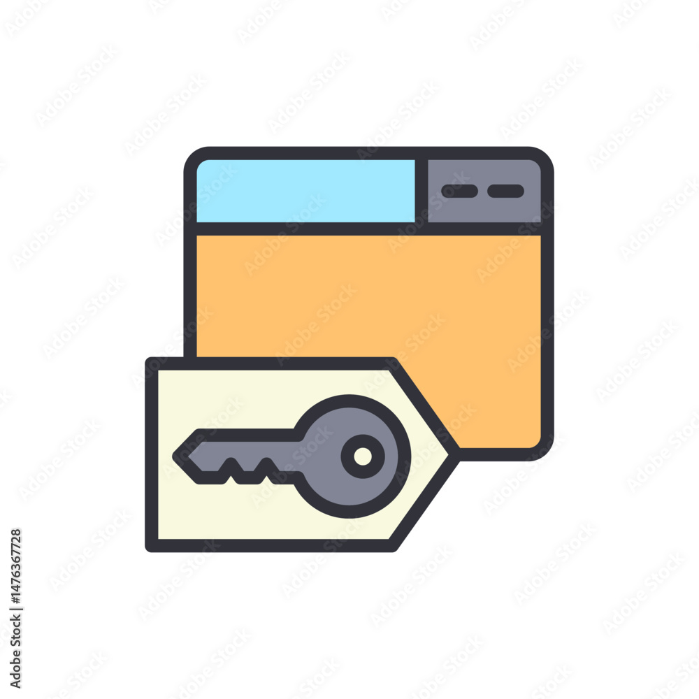 Poster data encryption through access keys for information security concept