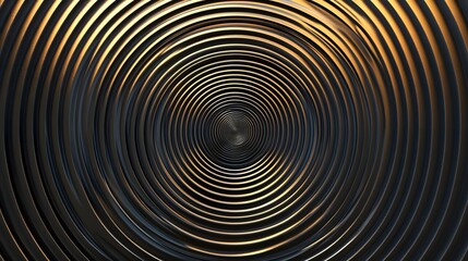 Naklejka premium Abstract concentric circles with dark and golden tones.