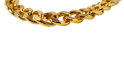 Gold necklace isolated on white background
