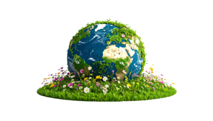 A world covered with green grass
