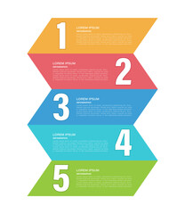 Simple vertical infographic template with five steps or processes. Infographic design template for business presentation slides