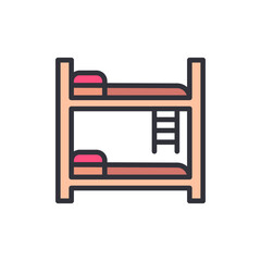 Charming Two Tiered Bed Structure With Tiny Pillow Illustration