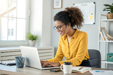 Obraz premium businesswomen working on laptop