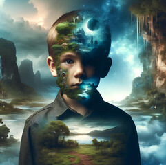  Bilder, die bekannte Objekte und fiktive Personen in ungewöhnlichen, surrealen Formen zeigen.