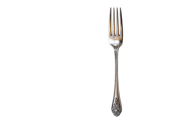 Isolated ornate silver fork