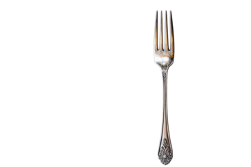 Isolated ornate silver fork