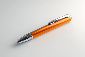 A silver fountain pen, a fine writing instrument, rests on a clean white background, ready for business