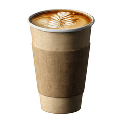 Artisan Latte in Eco-Friendly Take Away Cup with Latte Art