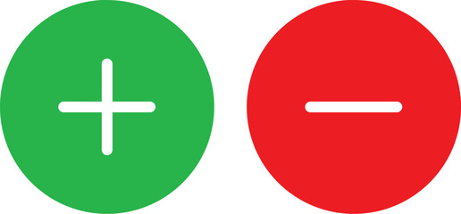 Fototapeta premium Plus and minus sign set. Vector