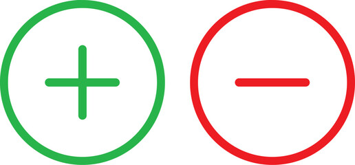 Plus and minus sign set. Vector