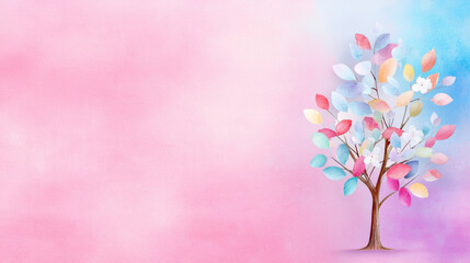 Vibrant blossoming tree abstract background digital artwork colorful environment artistic viewpoint nature concept