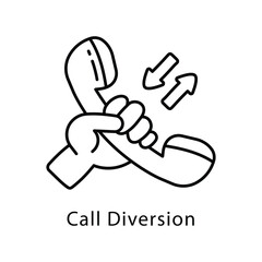 Call Diversion Vector Outline Style Icon. Eps 10 File