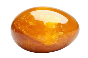 Amber stone polished smooth