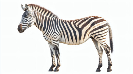 Naklejka premium standing, striped, vertical, zebra, color image, plastic, studio shot, animal themes, blue, childhood, herbivorous, white background, no people, nostalgia, photography