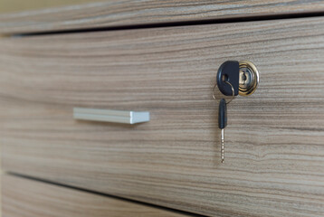 Wood Box with Key and Key Lock in Switzerland.