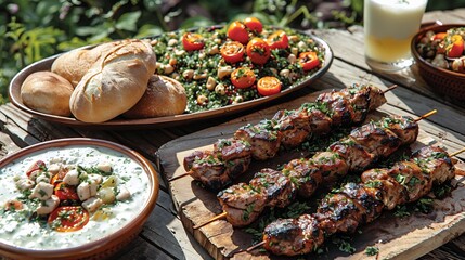 ayran rustic table with A