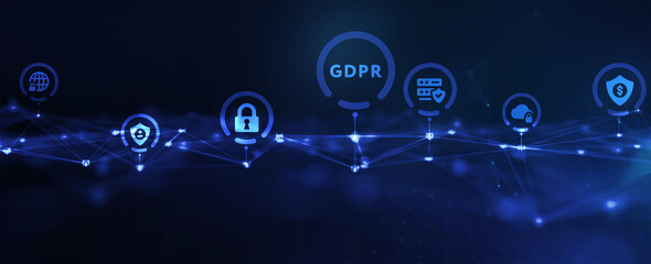 GDPR Data Protection Regulation European Law Cyber security compliance. 3d illustration © putilov_denis