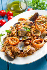 Risotto con frutti di mare, ricetta italiana 