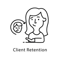 Client Retention Vector Outline Style Icon. Eps 10 File