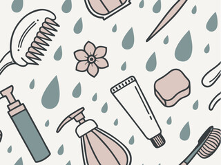 seamless background with cosmetics