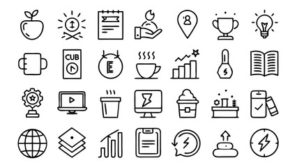 Line Style Icons of School Energy Club Group Badge