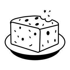 An icon of bread designed in sketchy style