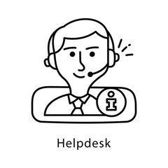 Helpdesk Vector Outline Style Icon. Eps 10 File