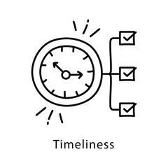 Timeliness Vector Outline Style Icon. Eps 10 File