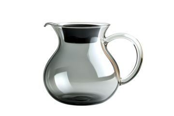 A glass pitcher on black