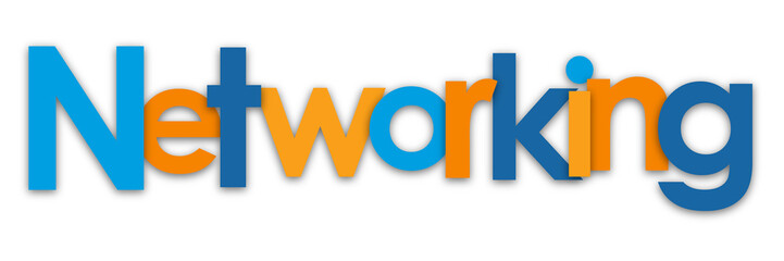 NETWORKING colourful typography banner on transparent background